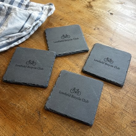 Branded stone coasters with logo