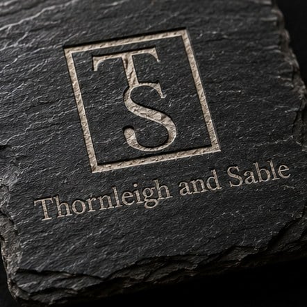Branded stone coasters with logo