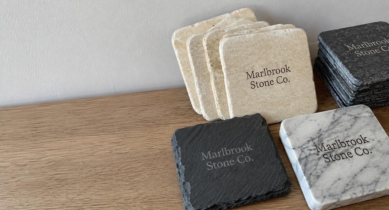 Custom printed stone coasters with logo
