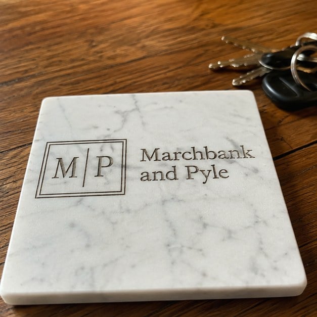 Personalized stone coasters — customer photo